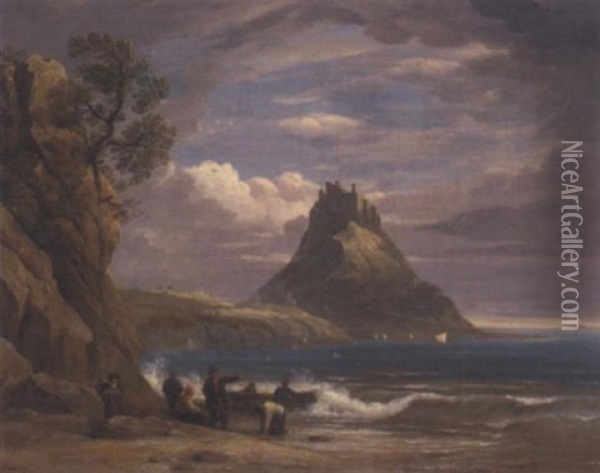 St. Michael's Mount, Cornwall Oil Painting - John Varley the Elder