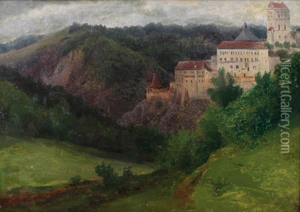 Carlstein Castle Oil Painting - Bedrich Havranek