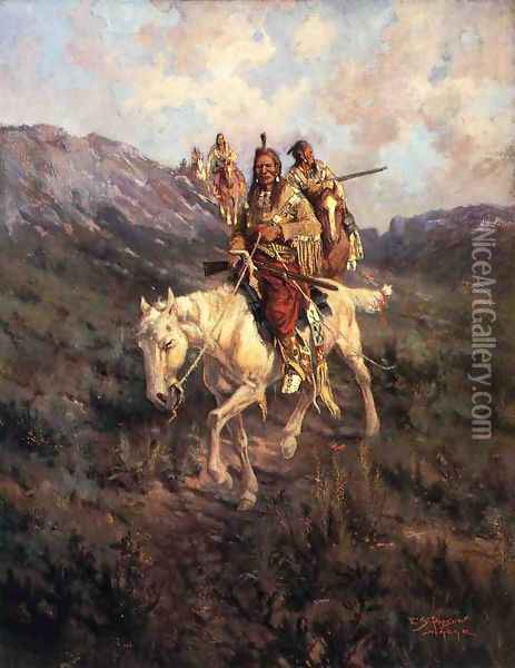 Visit to Another Tribe Oil Painting - Edgar Samuel Paxson