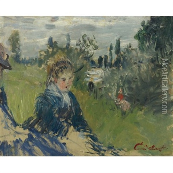 Dans Le Prairie, Vetheuil Oil Painting - Claude Monet