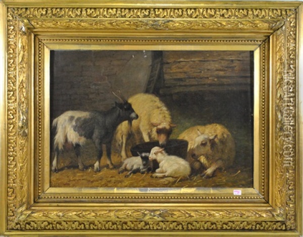 Moutons Oil Painting - Louis Robbe
