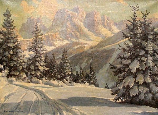 Kalkozl In The Austrian Tyrol Oil Painting - Peter Grabwinkler