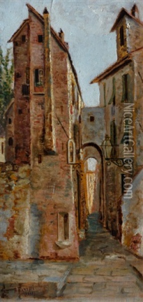 Strada Di Paese Oil Painting - Francesco Fanelli