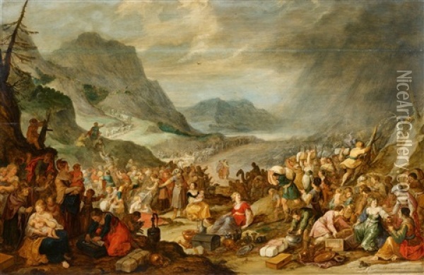 Die Durchquerung Des Roten Meeres Oil Painting - Hans Jordaens III