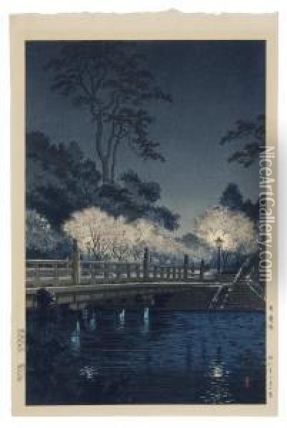 Benkei Bridge Oil Painting - Tsuchiya Koitsu
