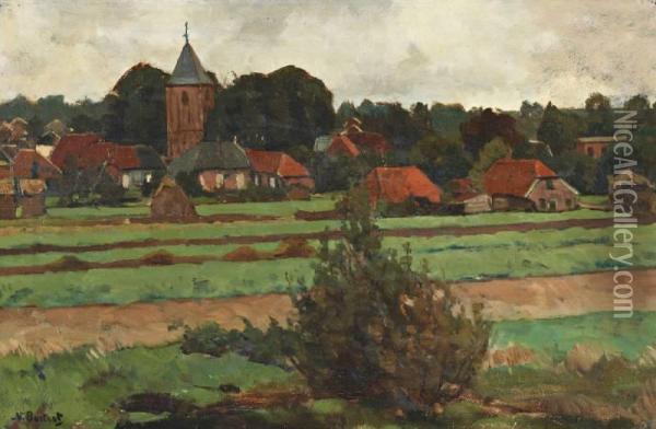 Dorpsgezicht, Mogelijk Loenen Oil Painting - Nicolaas Bastert