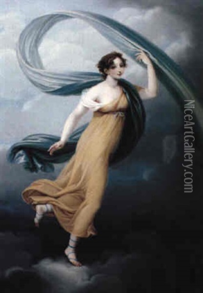 Hebe, Tochter Des Zeus, Uber Den Wolken Schreitend Oil Painting - Angelika Kauffmann