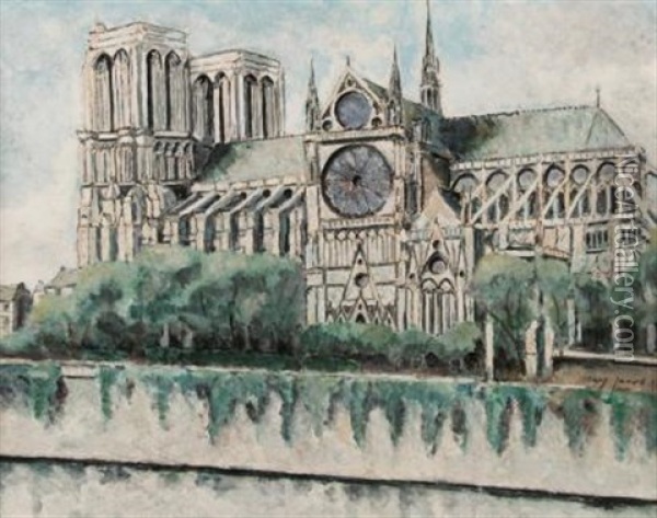 Notre Dame De Paris, 1933 Oil Painting - Max Jacob