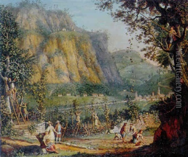Traubenlese Oil Painting - Giovanni Battista Innocenzo Colombo
