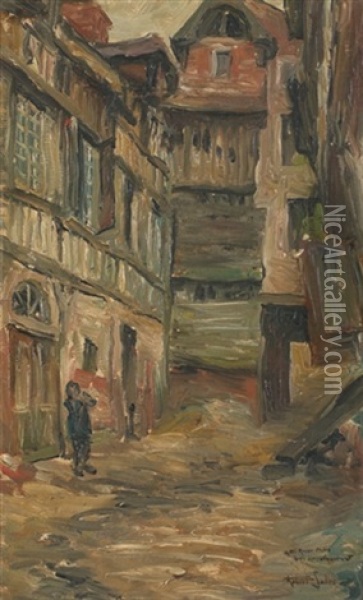 Rue De Village En Normandie Oil Painting - Robert Salles