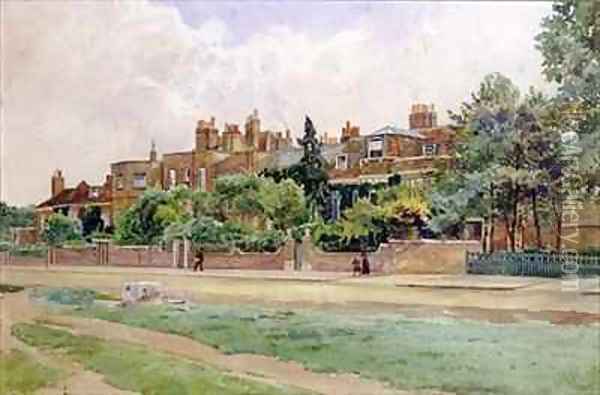 Wrens and Faradays houses at Hampton Court Oil Painting - E.H. Fitchew