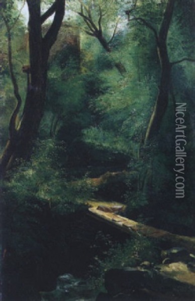 Le Petit Ruisseau En Foret Oil Painting - Theodore Rousseau