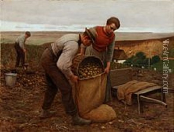 The Potato Harvest Oil Painting - Poul Steffensen