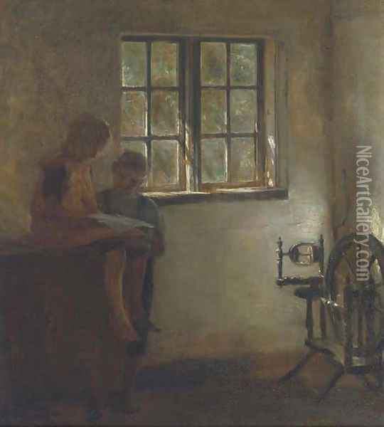 An interesting article Oil Painting - Carl Vilhelm Holsoe