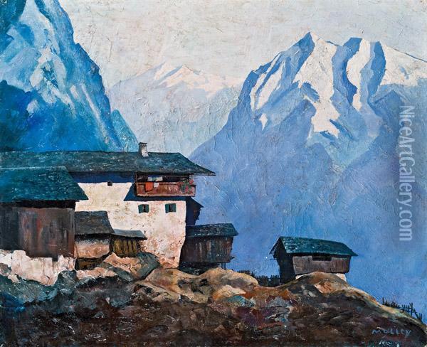 Bergbauernhof Oil Painting - Oskar Mulley