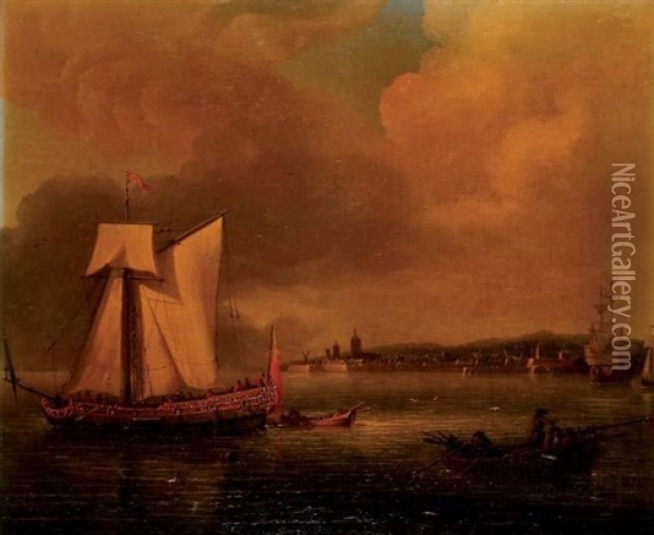 Bateau Anglais Devant Nimegue Oil Painting - Lieve Pietersz Verschuier