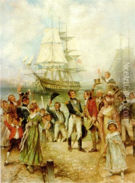 Tha Admiral's Arrival Oil Painting - Edward Percy Moran