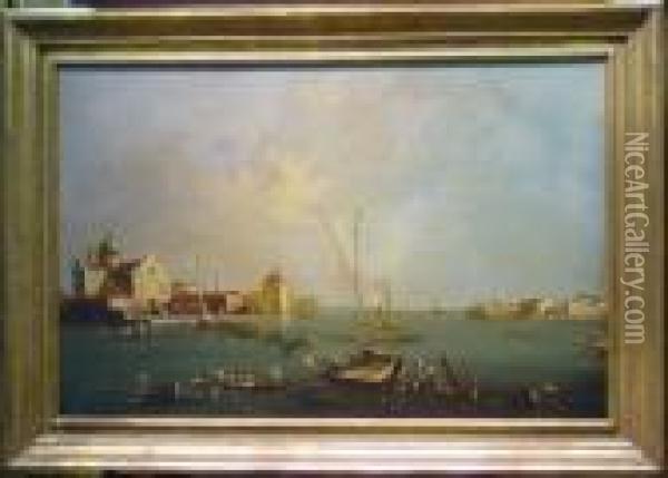 Venetian Canal Oil Painting - Francesco Guardi