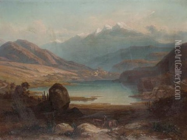 Laguna De Urao, Venezuela Oil Painting - Ferdinand Bellermann