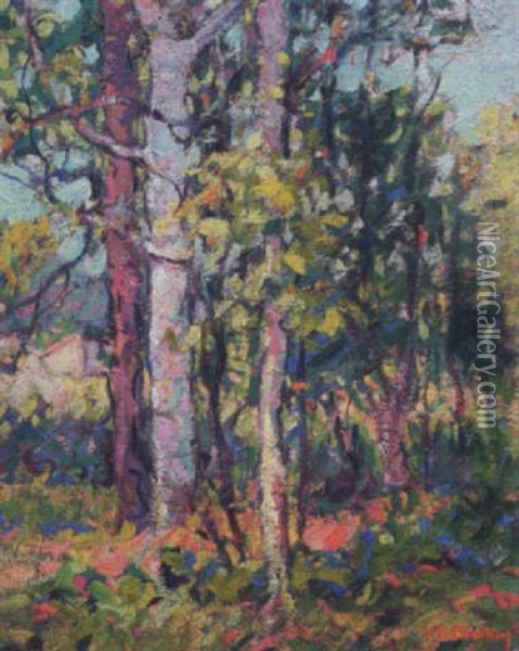 Rural Landscape Oil Painting - Kathryn E. Bard Cherry
