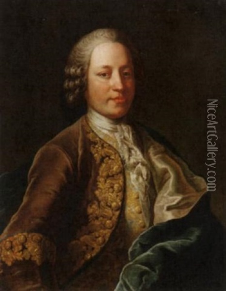 Portrat Eines Jungen Mannes Mit Allonge-perucke Oil Painting - Martin (Martinus I) Mytens