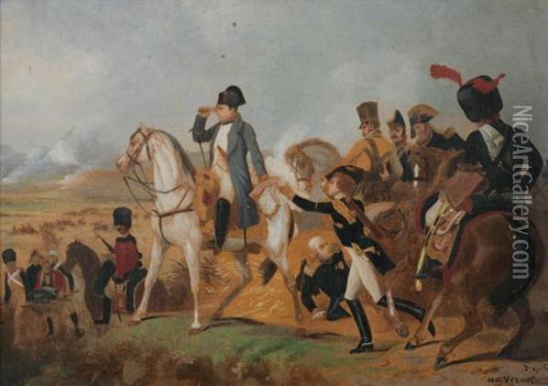 Napoleon Observing Battle Oil Painting - Horace Vernet