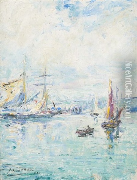 Vue Mediterraneenne Oil Painting - Armand Gustave Gerard Jamar