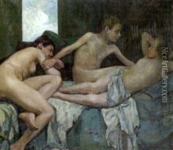 Erwachen Ii Oil Painting - Adolf Hoelzel