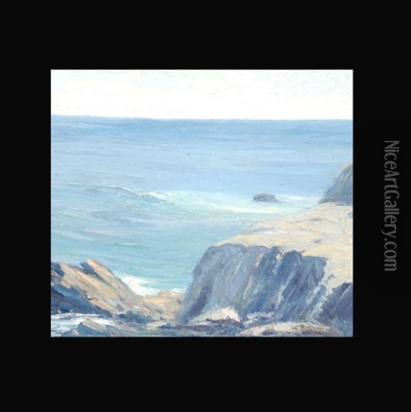 Rocks On The Coast Oil Painting - William Ritschel