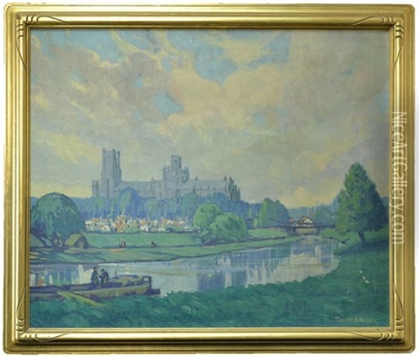 City By The Canal Oil Painting - Sidney Miller Wiggins