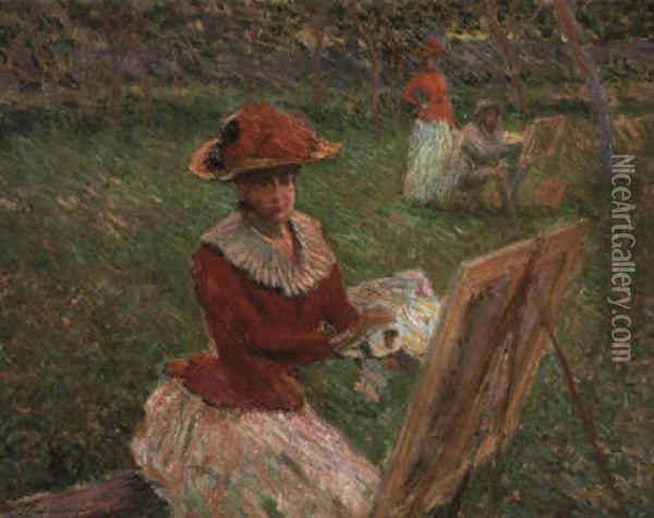 Blanche Hoschede Peignant Oil Painting - Claude Monet