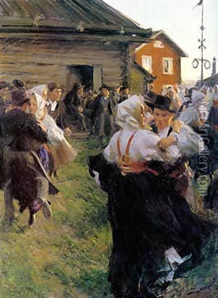 Midsummer Dance Oil Painting - Anders Zorn