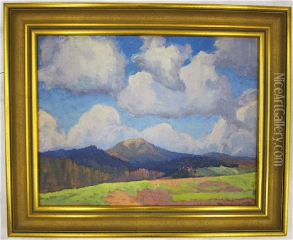 Willamette Valley Landscape With Clouds And Hills Oil Painting - Cyrus J. Fulton