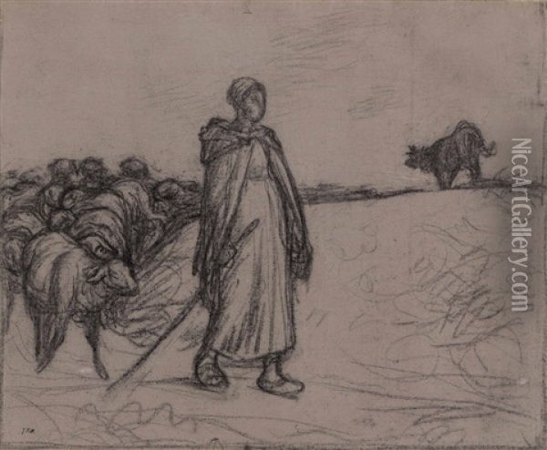 The Return Of The Shepherdess Oil Painting - Jean-Francois Millet