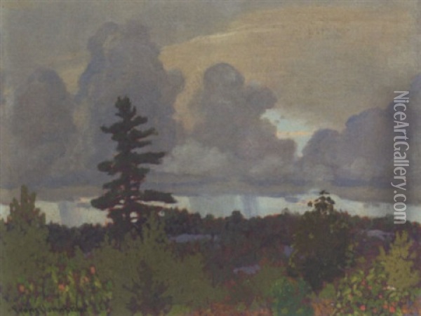 Passing Showers - Lake Of The Woods Oil Painting - Francis Hans Johnston