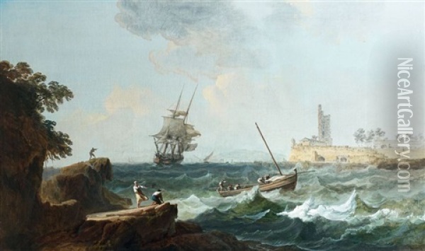 Marine Par Temps Venteux Oil Painting - Alexandre Jean Noel