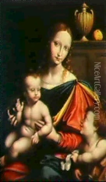 The Virgin And Child With The Infant Saint John Oil Painting -  Giampietrino