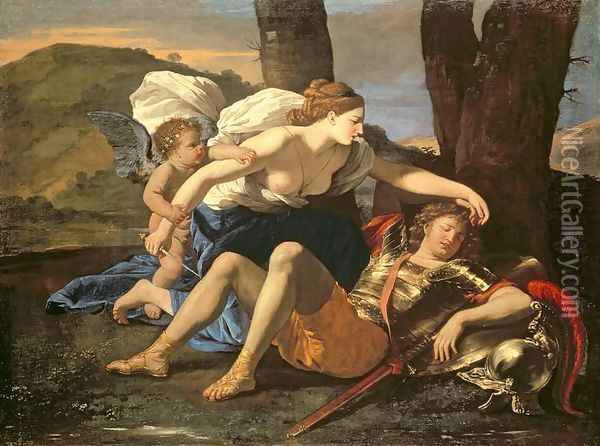 Rinaldo and Armida 2 Oil Painting - Nicolas Poussin