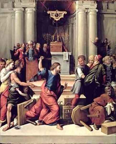 Christ Driving the Money Changers from the Temple Oil Painting - Garofalo