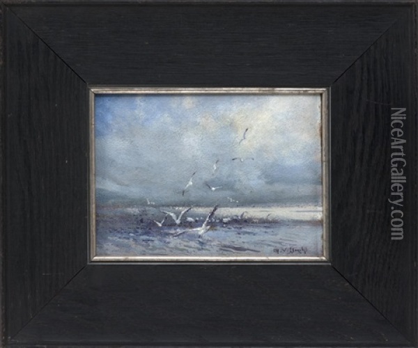 Gulls Rising Oil Painting - Arthur Vidal Diehl