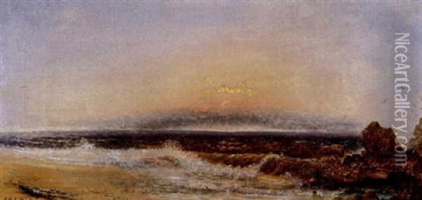 Red Sunset Oil Painting - Charles Henry Gifford