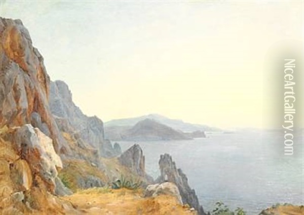 Capri Mit Dem Arco Naturale Oil Painting - Carl Morgenstern