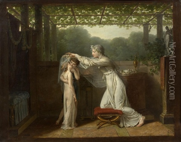 L'hymen Oil Painting - Jean-Baptiste Mallet
