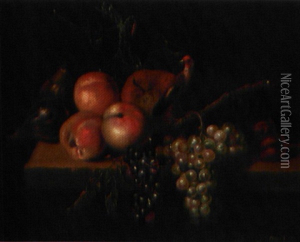Opstilling Med Fugl, Aebler Og Druer Oil Painting - Jozef Israels