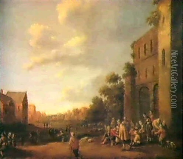 La Place D'un Bourg Des Flandres Oil Painting - Cornelis Droochsloot