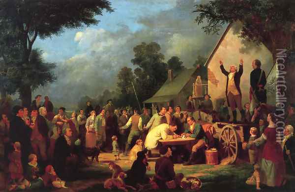 Recruiting for the Continental Army Oil Painting - William Tylee Ranney