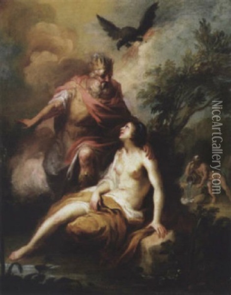 Jupiter And Io Oil Painting - Francois Lemoyne