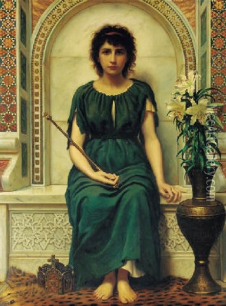 Enthroned Oil Painting - Edward A. Fellowes Prynne