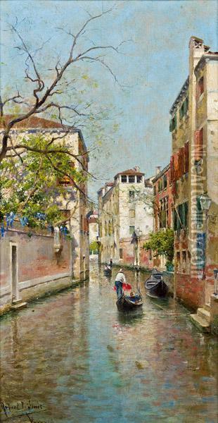 Venezianischer Kanal Mit Gondeln Oil Painting - Rafael Senet y Perez