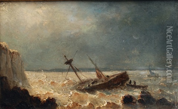 Shipwreck Oil Painting - Henriette Gudin